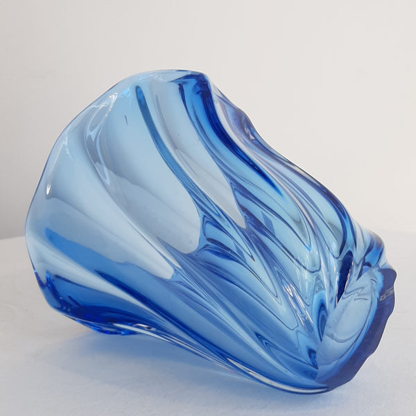 Petit vase "Vatel" bleu, Val Saint Lambert